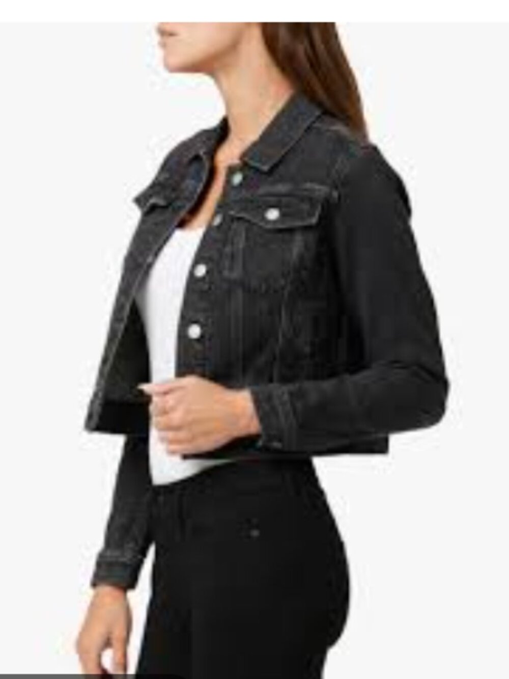 Joe's Jeans Black Washed the Cropped Denim Jacket size XS